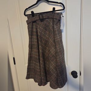 NWT Houndstooth Wool Blend Skirt with Pockets